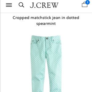 J CREW Cropped Matchstick Jean